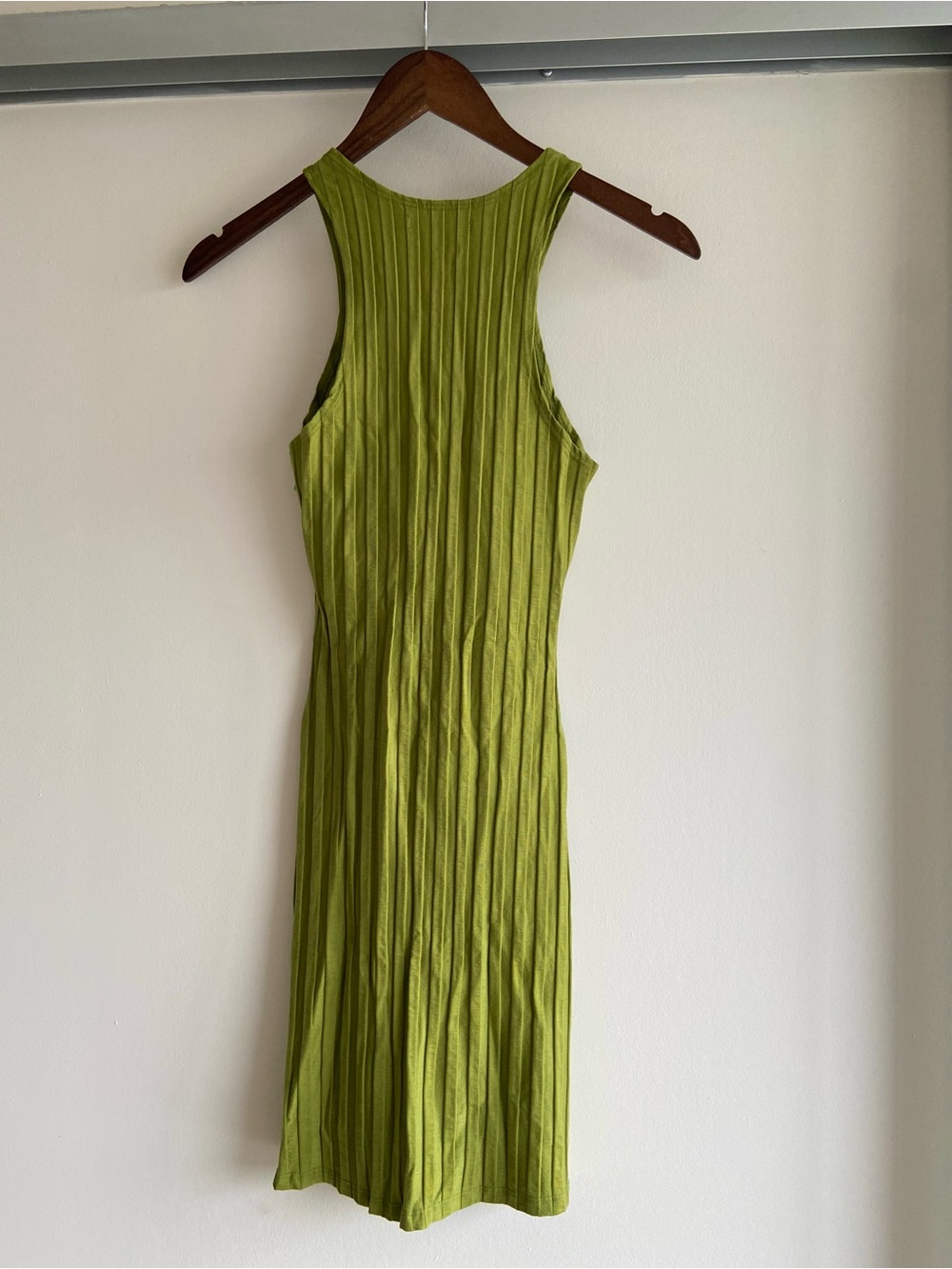 Reformation Olive Green Ribbed Mini Dress - Picture 5 of 8